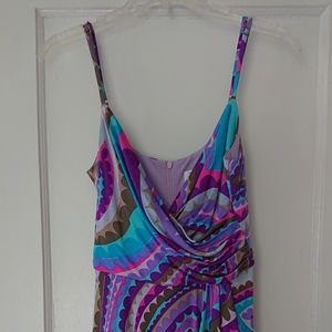 Spaghetti strap dress multi - color
